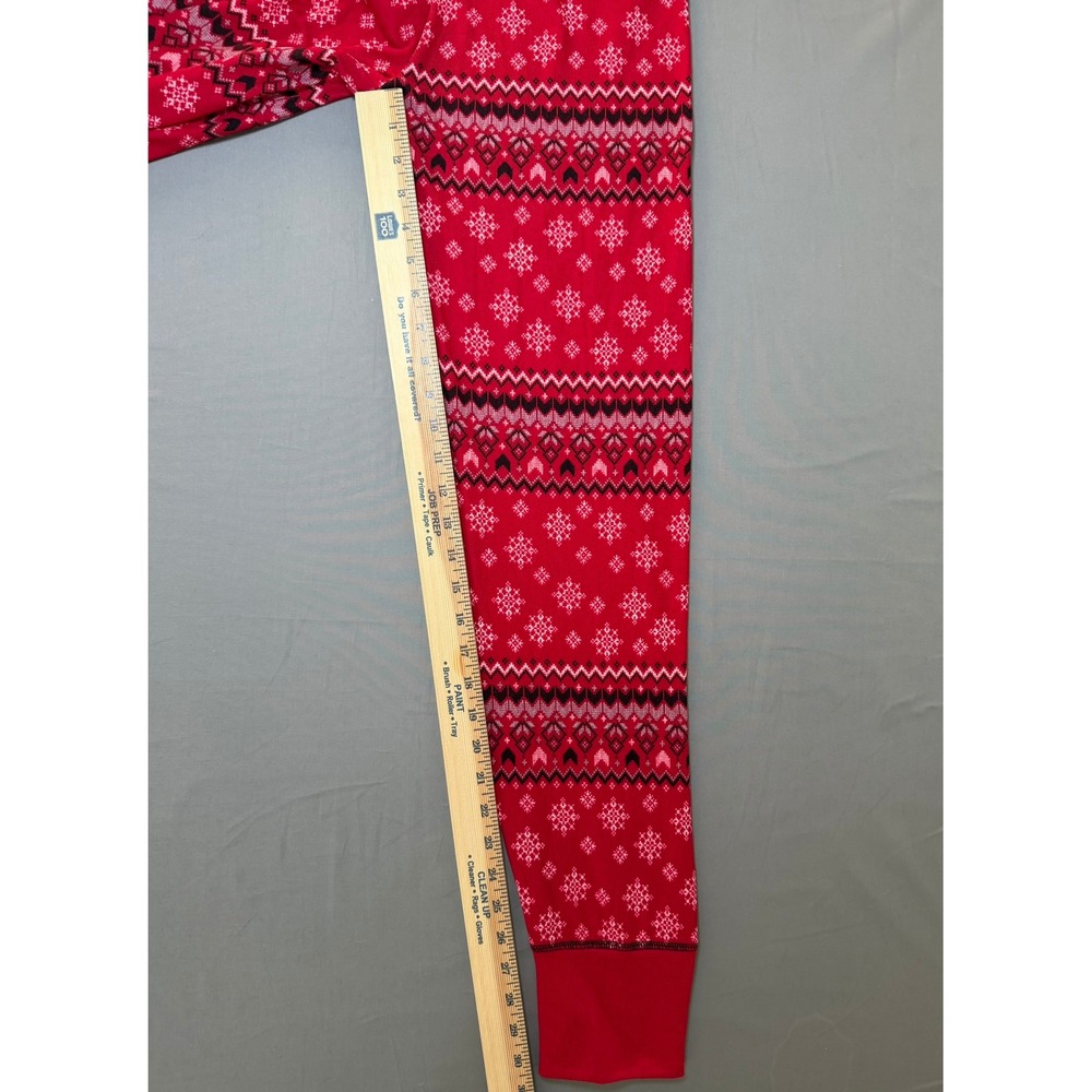 Lucky Brand Womens Red Winter Snow Pajama Set Long Sleeve Top Leggings Size L - Picture 6 of 10